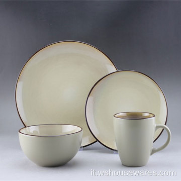 Hot Sale Stock Hotel Round Ceramic Stoving Set